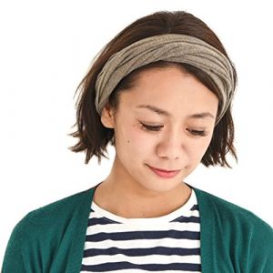 Bandeau Cheveux Femme Pré-Attaché - Serre Tete Homme 100% Coton Bio Foulard Danse Bandana Pirate Large Chimio Marron L (casualbox Japan, neuf)