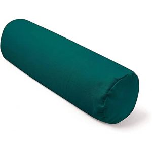 Present Mind Bolster Yoga Rond - Coussin de Méditation - Coussin Méditation - Fabriqué dans l’UE - Housse Lavable - Coussin Yoga 100% Naturel - Couleur : Vert Émeraude - Diamètre : 20 cm (On Time Fox, neuf)