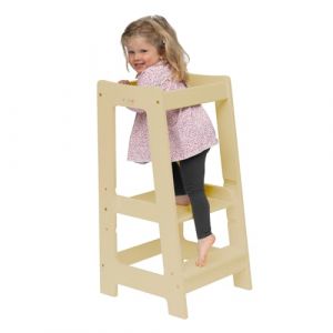 Stepup Baby Tour d Observation Enfant | Tour d’Apprentissage à 3 hauteurs réglables | Tour d'observation Montessori avec Pieds Anti-Bascule | pour Enfants de 18 Mois à 5 Ans – Bois Naturel (Stepup Baby, neuf)