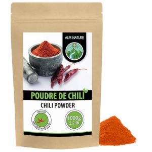 Alpi Nature Poudre de Chili 1kg, Chilis S&eacute;ch&eacute;s et Moulus, Poudre de Piment Fort Moulu (Alpi-Trade, neuf)
