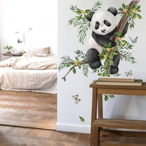 WandSticker4U&reg;- [Aquarelle] Stickers muraux animaux PANDA sur ARBRE enfants (41x59 cm) I Autocollant mural panda animaux de la for&ecirc;t I D&eacute;co murale chambre b&eacute;b&eacute; fille gar&ccedil;on (WandSticker4U&reg;, neuf)