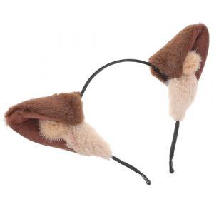 Healifty Serrage-T&ecirc;te Oreilles de Loup en Peluche Doux pour Adulte Bandeau Accessoire Cosplay et Spa Couleur Brun Fonc&eacute; Serrage-T&ecirc;te Mignon pour Fille et Femme pour D&eacute;guisement et (Madonna Tied, neuf)