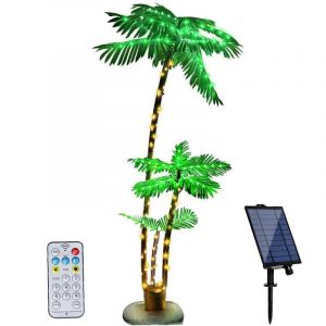 Arbre Lumineux Solaire &agrave; LED pour ext&eacute;rieur, avec t&eacute;l&eacute;commande, Palmier Artificiel Lumineux, Lampe de Palmier ext&eacute;rieur, 180 cm, pour d&eacute;coration de Jardin, Balcon, int&eacute;ri (Riesiger Store, neuf)