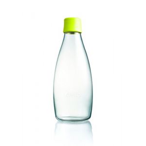 Retap ApS Grande Bouteille d'eau en Verre Borosilicate 0,8 Litre, Verre, Citron, 0.8 / Large (Pablo Fúster Cavestany, neuf)