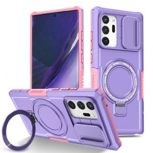 Kainevy pour Coque Samsung Note 20 Ultra 5G&4G [Compatible avec MagSafe] Magnetique Etui Samsung Galaxy Note 20 Ultra 5G Coque Antichoc Militaire avec Anneau Support et Cache Camera (Violet+Rose) (Kainevy, neuf)