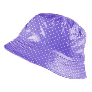 TOUTACOO, Chapeau de Pluie, Bob de Pluie, Vinyle Imperm&eacute;able Aspect cir&eacute; (09b-Violet &agrave; Pois) (TOUTACOO, neuf)