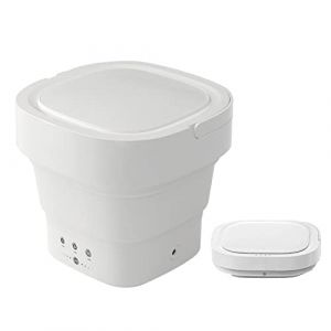 Mini machine à laver pliable, capacité de 10 l, machine à laver portable, machine à laver à ultrasons avec bloc d'alimentation USB, capacité de linge 2 kg, à laver pour la maison ou en voyage (blanc) (moralpurple, neuf)