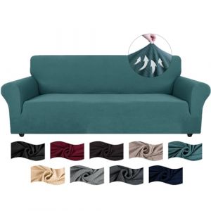 CYCMACO Housse De Canape 3 Places avec Accoudoirs, Jacquard Housse Canape Extensible, Universelle Sofa Cover Antidérapante, Couvre Canapé pour Chiens Et Chats Animaux, Lavable, Turquoise (CYCMACO, neuf)