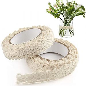 Ruban de dentelle Adhesif, Crème bordure de dentelle de coton vintage mariage ruban de cadeau de ruban décoratif de Noël, rubans de dentelle de coton pour l'artisanat pour décoration de scrapbooking (Entiful sive zone, neuf)