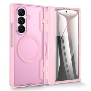Doeshine Coque pour Samsung Z Fold 7, Charge Magnétique & Protection Charnière Renforcée (NO S-Pen), [Verre Trempé Protection Écran] Etui Housse Cover (Rose) (Doeshine-Kovovo, neuf)