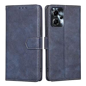 RankOne Coque pour Motorola Moto g13 / Moto g23 (6.5" inches), Coque Etui Protection Housse Premium en Cuir PU - Bleu (Rankone, neuf)