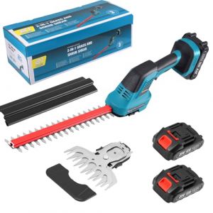 Taille Haie Batterie, Cisaille de Jardin Cisailles &agrave; Gazon Taille Haie Electrique, Coupe Haie sans Fil avec Batterie 1500mAh*2, Double Lame de Coupe,pour D&eacute;sherberger, &Eacute;laguer Les Arbres, Arbustes (RAIN SIGNAL LIMITED, neuf)