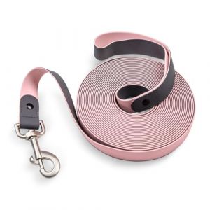 SUNRIDE Biothane Longe pour Chevaux - 8 m - R&eacute;sistante aux UV - Extr&ecirc;mement Robuste - Durable et v&eacute;g&eacute;talien - Antibact&eacute;rienne - R&eacute;sistante &agrave; l'abrasion - Inoxydable - avec dragonne - Rose (SR SUNRIDE, neuf)