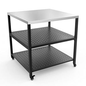 onlyfire Acier Inoxydable Table d'appoint,Table de Support de Four à Pizza avec Roue Poser Votre Four a Pizza,Accessoires Four à Pizza (80 x 80 x 83 CM) (Onlyfire Store, neuf)