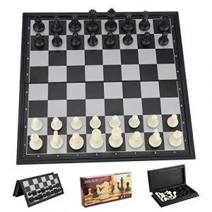 Jeu D'Échecs, Echec Magnétique en Echec Deluxe, Pliable Echecs Magnétique Coffret Éducatif Jeu pour Voyage pour Enfants à Partir de 6 Ans et Adultes (25CM x 25CM) (crescent trade kft., neuf)