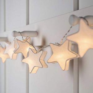 Lights4fun Déco Guirlande Lumineuse avec 10 Étoiles à LED en Papier à Piles pour Intérieur (Lights4fun - FR, neuf)