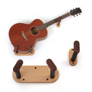 Support mural pour guitare, ukulélé, banjo, basse, violon, cintres horizontaux en bois de hêtre - Support mural fendu pour guitare (Allquebst, neuf)
