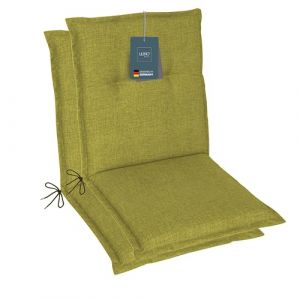 LILENO HOME Lot de 2 coussins de chaise de jardin À dossier bas Vert pomme Confortable comme coussins de siège pour meubles de jardin Coussin de chaise pour chaises de jardin et chaises pliantes (Discount-Deal24, neuf)