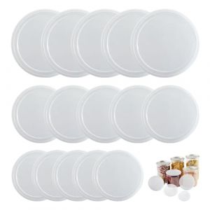 GIDWRIY 15 Pcs Couvercle Boite de Conserve 3 Tailles,Couvercle Plastique Alimentaire,Couvercle pour Pot de Yaourt,Couvercle pour Canette Transparent,Couvercle Animal Domestique pour Stockage Aliments (GOLDEN COVE 2025, neuf)