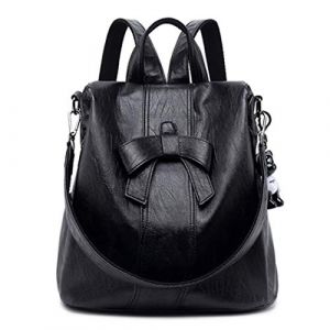 DEERWORD Femme Sac a Dos Sacs à Main Portés Bandouliere Feminin Ados Original PU Cuir 6557 1pc ensemble Noir V5 (WUJUNWEI LTD, neuf)