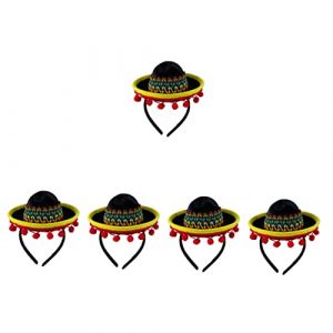 COLLBATH 5 Pi&egrave;ces bandeau chapeau mexicain chapeaux de f&ecirc;te bandeau de chapeau pour la f&ecirc;te mexicain decoration fete festival fourniture de cinco de mayo Eva (Murdoffi, neuf)