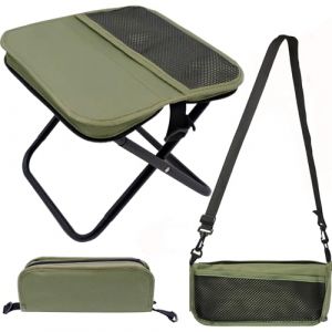 HVIHWI Tabouret Pliant Portable, Tabouret de Sac &agrave; Dos Pliable et L&eacute;ger, Si&egrave;ge Pliant Compact avec Sangle pour Camping, Randonn&eacute;e, P&ecirc;che, Pique-Nique en Ext&eacute;rieur, Vert (shenzhenshihuishengtongmaoyiyouxiangongsi, neuf)