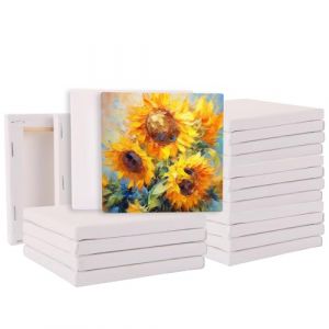 JMIATRY Lot de 20 Mini Toile Peinture 10x10cm, Mini Toiles &agrave; Peindre​, Toiles &agrave; Peindre Blanches en Coton avec Cadre en Bois pour D&eacute;butants (JMIATRY, neuf)