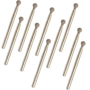 Lot de rebages de billes en diamant, 3 x 2 mm, pointe de bille en diamant, forets pour bijouterie, verre, c&eacute;ramique, paquet de 10 (Lead First, neuf)