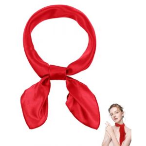 TPZORJX Foulard Carré Femmes, Foulards en Soie pour Femme, Hijab Foulard à Enfiler, Carré de Soie 70x70cm, Accessoire de Cheveux en Satin Élégant - rouge (Sunlaxy OU, neuf)