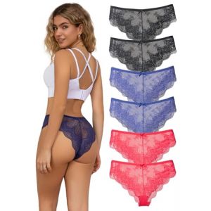 Hialegion Slip Br&eacute;silien Dentelle Souplesse Cale&ccedil;on Femme L&eacute;ger et Respirant et sans Couture Culotte Sexy 6PCS S (HiaLegion, neuf)