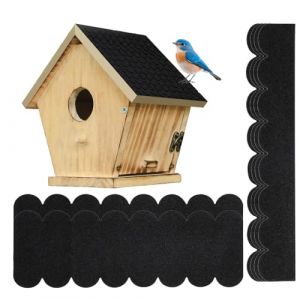 SKIKHN Mini Bardeaux de Toit Auto-Adh&eacute;sifs, 32 Pi&egrave;ces Bardeau Bitume Toiture, Imperm&eacute;ables Feutre de Toiture Autocollant, Feutre Bitum&eacute; pour Nichoirs, pour Nichoir, Clapier, Cabane d'arbre (yi jian walo, neuf)