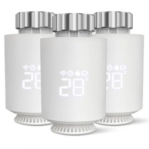 T&ecirc;te Thermostatique Connect&eacute;e et Intelligente,Accessoire connect&eacute; Via WiFi pour Vos t&ecirc;tes de radiateurs, Compatible avec Alexa, Google Assistant, Smart Life APP Contr&ocirc;le, Programmable (3 Pack) (ELECTRODEAL GLOBAL, neuf)