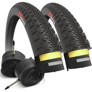 Fincci Gravel Pneus 700 x 38c avec 2X Chambre a Air Presta 40-622 - Paire Pliable Tire 28 x 1.5 Pouces avec Protection Anti Crevaison 1mm 30 TPI pour Tournée & Électrique & Route & Hybrid & VTT Velos (Fincci, neuf)