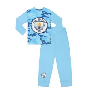 MANCHESTER CITY Ensemble de pyjama long camouflage pour gar&ccedil;on du club de football, bleu, 5-6 ans (ThePyjamaFactory, neuf)