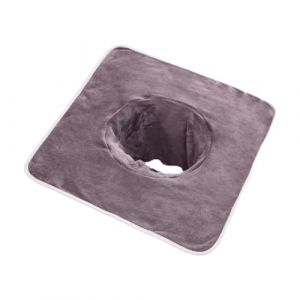 Serviettes de Massage pour Table de Massage, Serviette de Spa avec Trou pour Le Visage,Housse de Table de Massage Douce pour Beauté, Coussin pour I'appui-Tête de La Table Massage, 35x 35cm, Gris (Grand Plaisir 360, neuf)