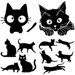 GORGECRAFT 4 Styles Chat Silhouette Autocollant de Voiture Noir Réfléchissant Chaton Animal de Compagnie Autocollants de Pare Chocs de Voiture Imperméable Pet Automobile Décor Extérieur Autocollants (GORGECRAFT FR, neuf)
