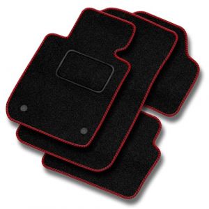 M MOTOS Tapis Voiture en Velours Standard pour Nissan Micra III 2003-2011 - Standard, Tissé, Rouge - Découvrez Un Nouveau Confort de Conduite avec Un Jeu de Tapis de Sol Voiture en Velours pour Votre (MOTOS EU, neuf)