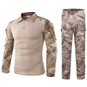 Czen Chemise de Combat militaire pour hommes uniforme tactique chemises &agrave; manches longues pantalon costume Airsoft BDU chemise Paintball tenue de Camouflage (FxH, L) (Higold, neuf)