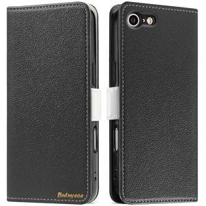 Butnyeoe Coque pour iPhone SE 2022/iPhone SE 2020 Rabat,Housse iPhone 8/iPhone 7 Clapet,Portefeuille Etui avec Fonction Support et Porte-Carte,Litchi Texturé Cuir/Antichoc Flip Cover Case.Noir (Bartern, neuf)