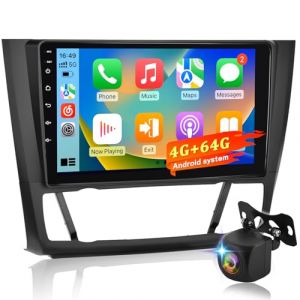 Autoradio Android 4+64G pour BMW S&eacute;rie 1 E81 E82 E87 E88 2004-2012, &Eacute;cran Tactile 9 Pouces 2.5D 1280&times;720, CarPlay et Android Auto sans Fil, GPS WiFi Bluetooth, Son AI DSP + Cam&eacute;ra de recul AHD (YunDaXin Store, neuf)