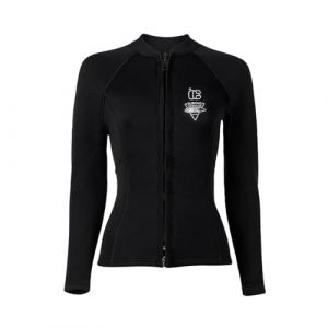 Yruioon Veste N&eacute;opr&egrave;ne Femme 3mm Thermique Manches Longues Veste De Plong&eacute;e Rashguard avec Fermeture &Eacute;clair pour Nager Plonger Surfer Snorkeler Noir XL (Yruioon, neuf)