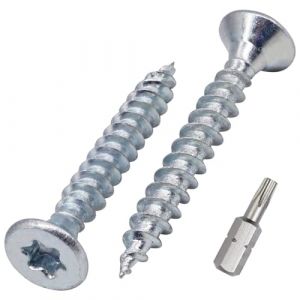 SKIR'CO (150 pi&egrave;ces) Vis &agrave; bois en acier zingu&eacute; 4,0 x 30 mm, t&ecirc;te Torx, t&ecirc;te frais&eacute;e, vis pour panneaux d'agglom&eacute;r&eacute;, enti&egrave;rement filet&eacute;es (Skirmantas, neuf)