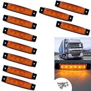 VIGORFLYRUN PARTS LTD Feux de Gabarit Latéraux LED, Indicateur de Position, 6 LED 3.8" Feux De Côté pour 12V Voiture Remorque Camion Lorry Caravan Bus - 10Pcs Rouge (VIGORFLYRUN PARTS LTD, neuf)