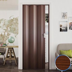 Porte Pliante en PVC Noyer mansonia accordèon 88,5x214cm Mod. Luciana (Briconow, neuf)