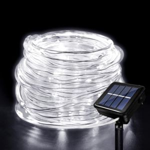 Hulaiyaa Tube Lumineux Solaire Extérieur, Étanche Guirlande Lumineuse Tube 12 Mètre 8 Modes 100 LED Solaire Tube Lumineux Solaire Lumineux pour Jardin Piscine Mariage Fête de Noël Décorations (HLDire, neuf)