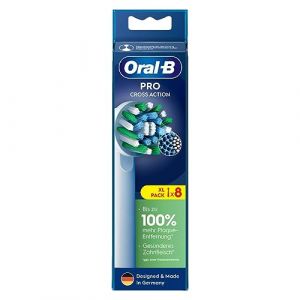 Oral-B Pro CrossAction Lot de 8 t&ecirc;tes de rechange pour brosse &agrave; dents &eacute;lectrique avec poils en X innovants Blanc (SPITZBULL FRANCE, neuf)