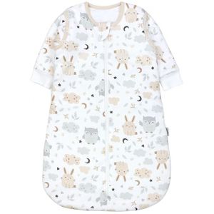 TupTam Gigoteuse B&eacute;b&eacute; 2.5 TOG &ndash; Turbulette avec Manches Amovibles, Coton Certifi&eacute; OEKO-TEX, Lapin/Chouette, 68-74 (LotteStyle, neuf)