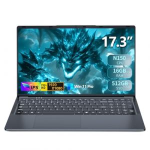 Xrenbuw 17,3 Pouces Ordinateur Portable, Win 11 PC Portable 16Go RAM DDR4 512Go SSD, CPU Twin Lake-N150, Clavier Rétro-éclairé Laptop 1980 * 1080P Écran, Mini-HDMI+USB3.0+BT4.2+Webcam+6000mAh Battery (SUPERSCAPESAN TRADING LTD, neuf)