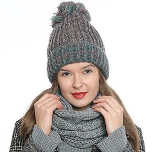 DonDon Écharpe femme hiver Écharpe tube snood Écharpe en laine Tour de Cou Cache cou - Gris clair (urban-styles, neuf)