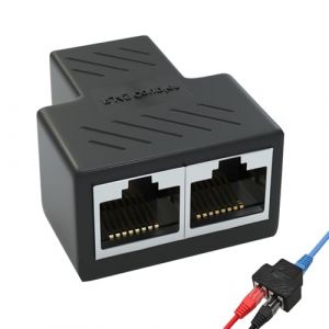 Repartiteur RJ45, Repartiteur Cable Ethernet RJ45 Multiprise, Adaptateur Double Prise Switch Ethernet 1 à 2 Ports, Splitter Rj45 Coupleur Raccord vers LAN Rallonge pour Cat5/Cat5e/Cat6/Cat7 (Zhang cancan, neuf)